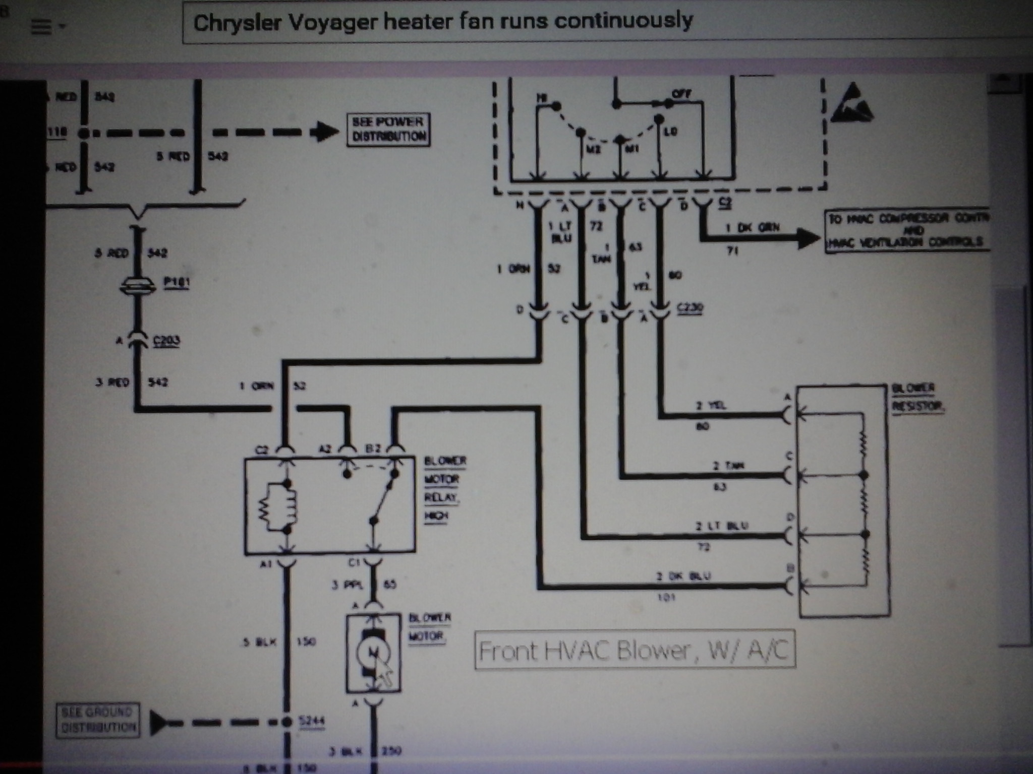 2003 Chrysler Voyger Lx Power Window Wiring Diagram Fan Motor Blowing Continouously. – Chrysler forum – Chrysler … Of 2003 Chrysler Voyger Lx Power Window Wiring Diagram