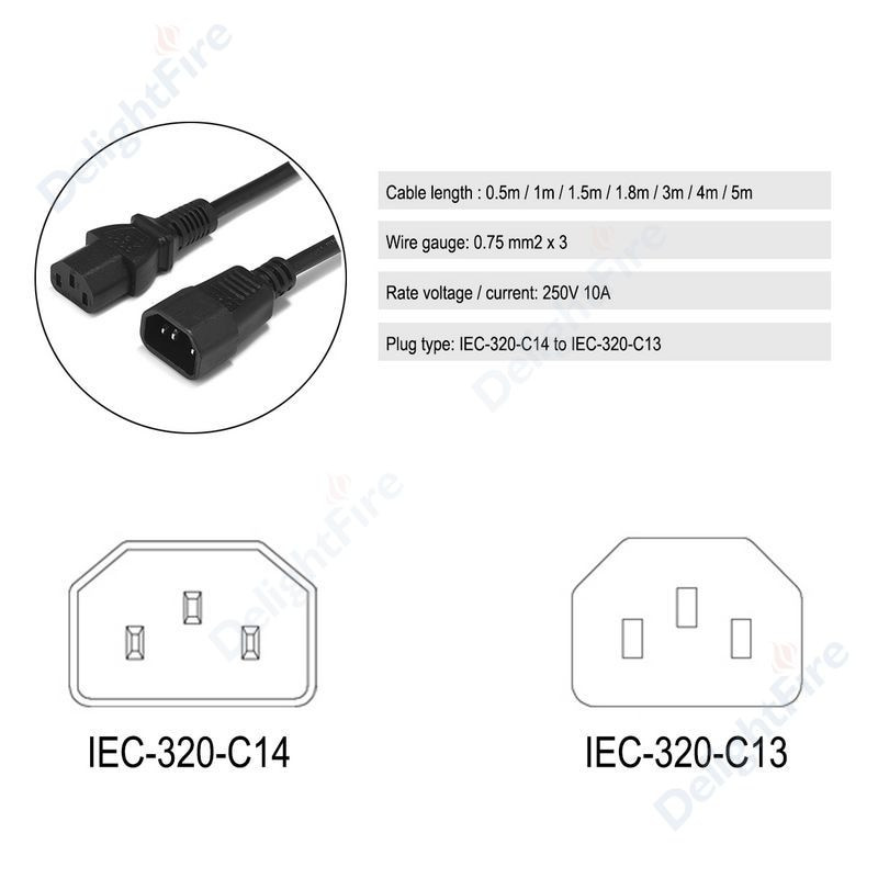 Iec 320 C14 Wiring Guide Pdu Iec C14 C13 VerlÃ¤ngerung Kabel 3m 5m Ups Kabel Iec 320 C13 C14 … Of Iec 320 C14 Wiring Guide