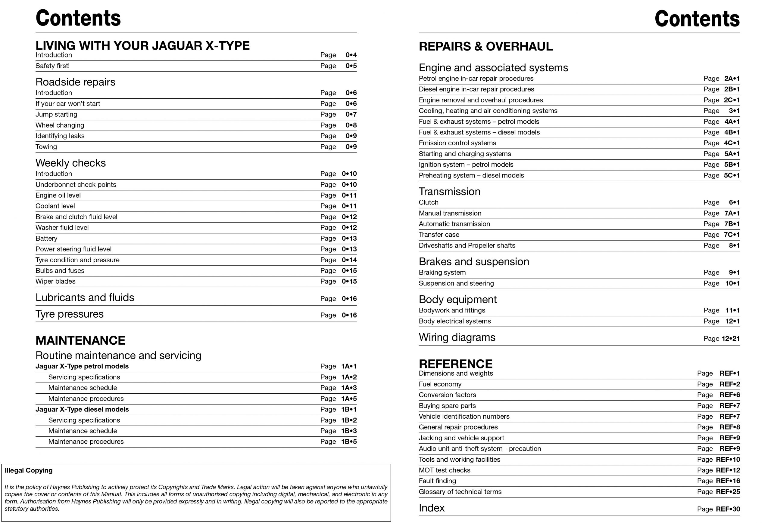Jaguar X Type 2.0 Diesel Wiring Diagram X-type Haynes Manuals