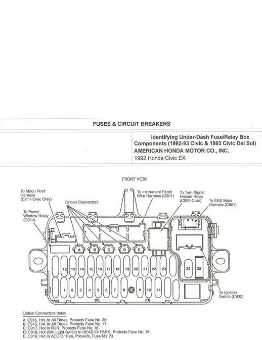 Schematics Of 05 Honda Civic Engine Honda Civic: Fuse Box Diagrams Honda-tech Of Schematics Of 05 Honda Civic Engine