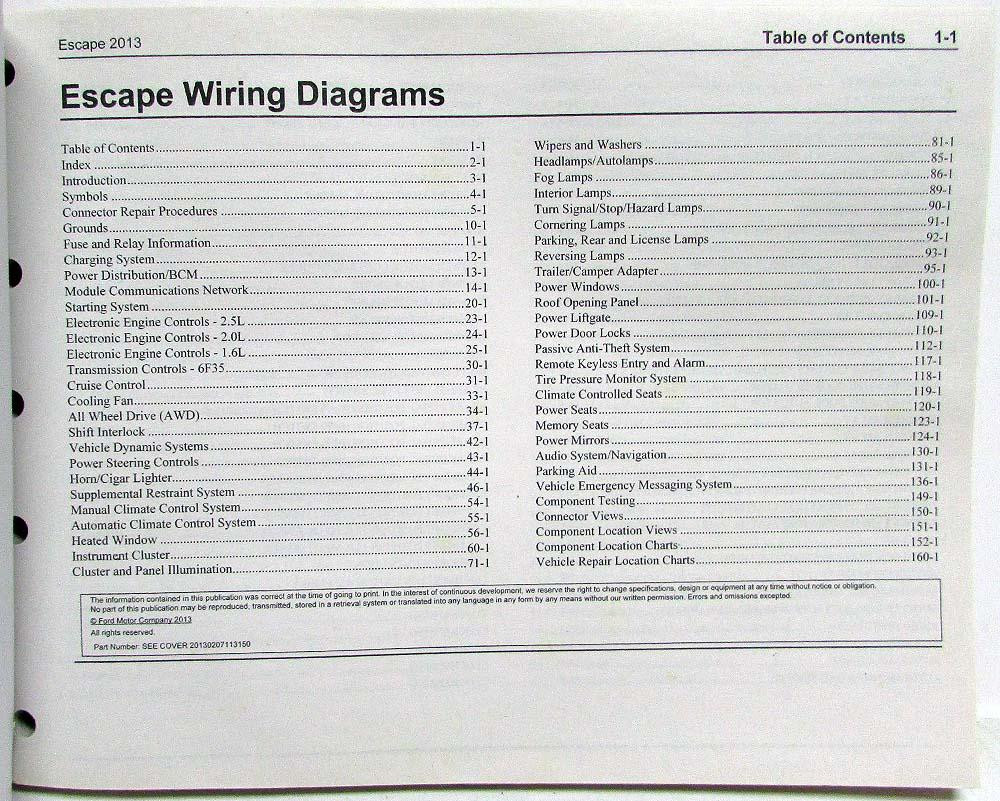 13 Escape 1.6 Engine Wiring Diagram 2013 ford Escape Electrical Wiring Diagrams Manual Of 13 Escape 1.6 Engine Wiring Diagram