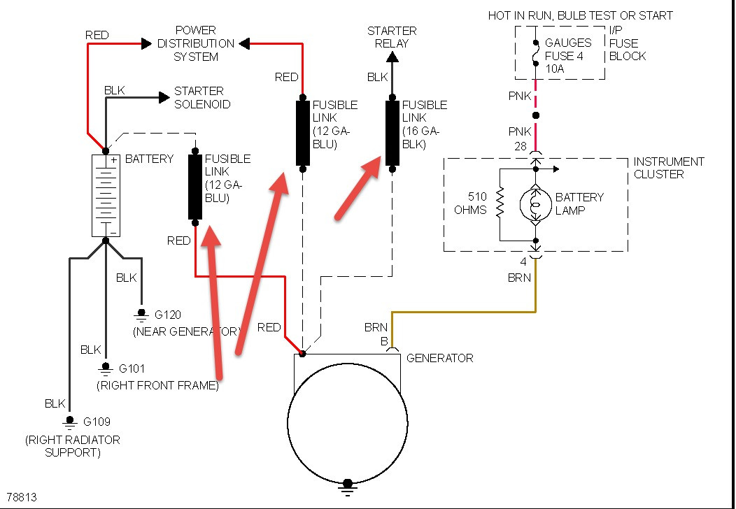 1996 Chevy S 10 Wiring Diagram Alternator Not Charging: I Was Helping My Dad Replace His … Of 1996 Chevy S 10 Wiring Diagram