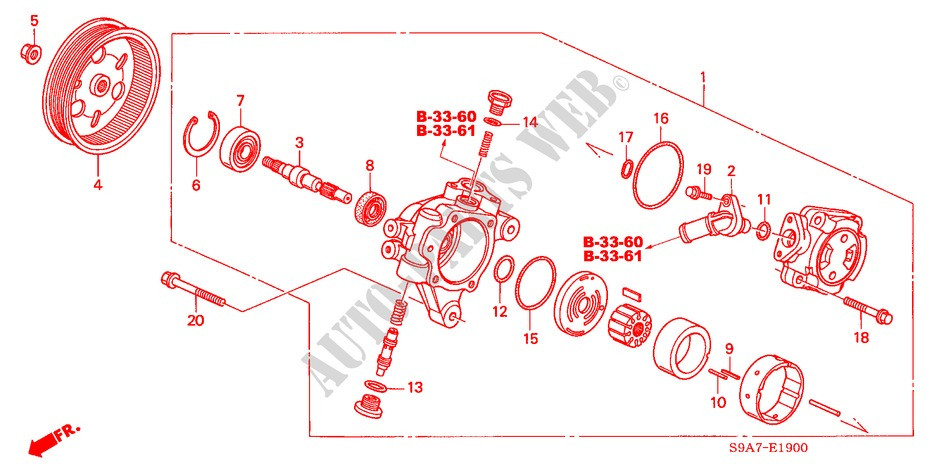 2002 Honda Crv Parts Diagram Power Steering Pump for Honda Cars Cr-v Rv-i 5 Doors 5 Speed ...
