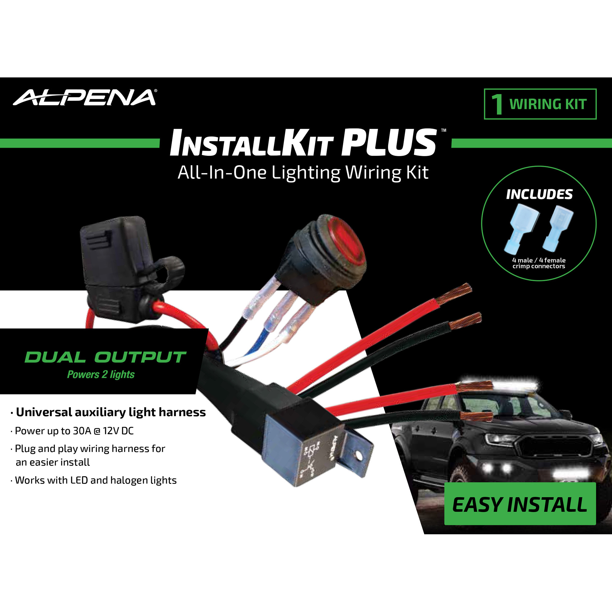Add Fog Lamps to Classic Car by Relay Wiring Alpena Install Kit Plus, Illuminated Interior Switch, Inline Fuse Holder, Relay, 12v System, Model 77631 Of Add Fog Lamps to Classic Car by Relay Wiring