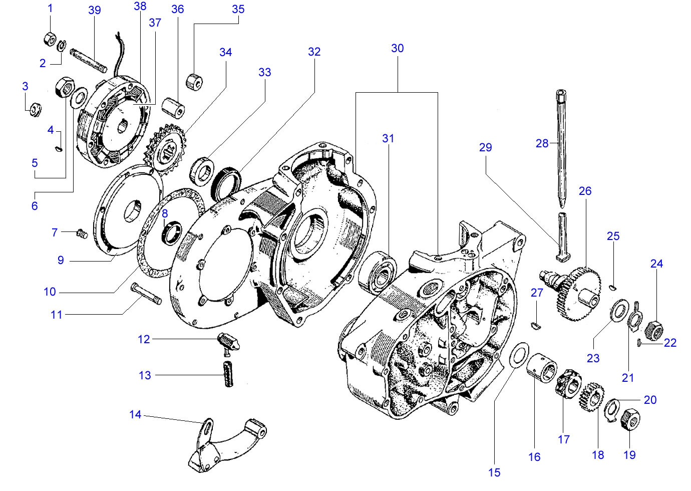 Bsa C15 Distributor Wiring Diagram Bsa – B40 – Crankcase, Cam & Bottom End – Draganfly Motorcycles Of Bsa C15 Distributor Wiring Diagram