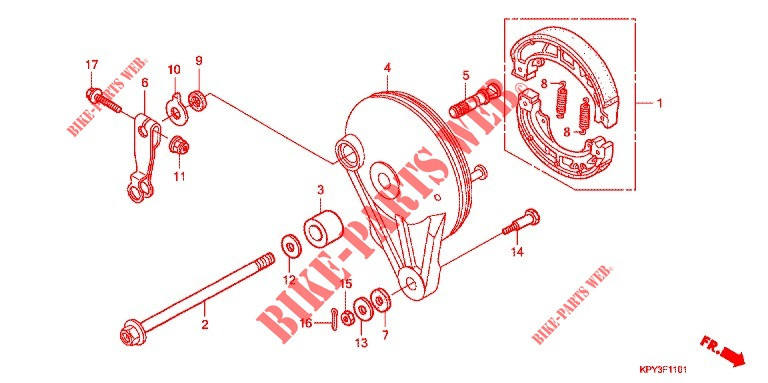 Engine Diagram for Xrm 125 Rear Brake Panel (2) for Honda Xrm 125 2008 # Honda Motorcycles … Of Engine Diagram for Xrm 125