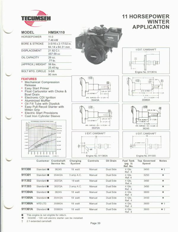 Tecumseh 6.5 Hp Engine Diagram Small Engine Suppliers – Engine Specifications and Line Drawings … Of Tecumseh 6.5 Hp Engine Diagram
