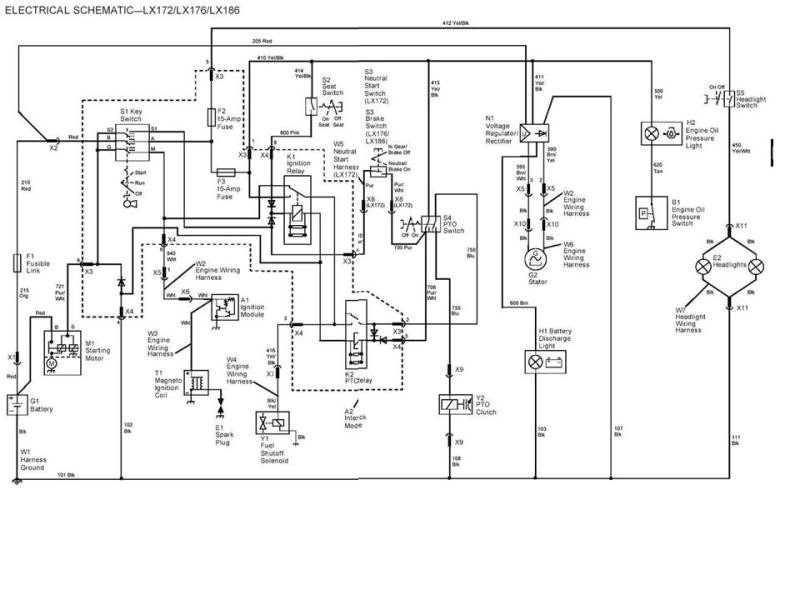 Wiring Diagram for John Deere Series 100 Lawn Tractor How Can I Get An Electrical Schematic for A Deere Lx176 Lawn Mower ...