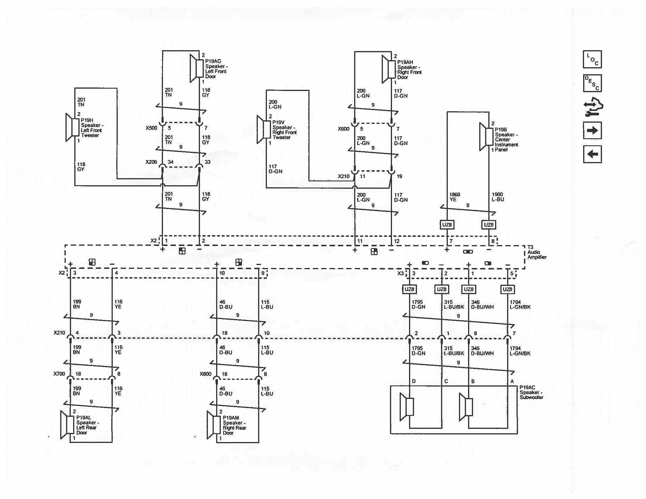 5 Channel Amplifier Wiring Diagram 2015 Equinox Lt Factory Amp Wiring Gmc Terrain, Equinox, and Srx … Of 5 Channel Amplifier Wiring Diagram