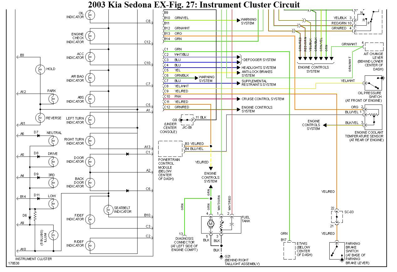Diagram 2002 Kia Sedona Engine Fuel Gauge and Cluster Wiring Diagrams Please. Of Diagram 2002 Kia Sedona Engine