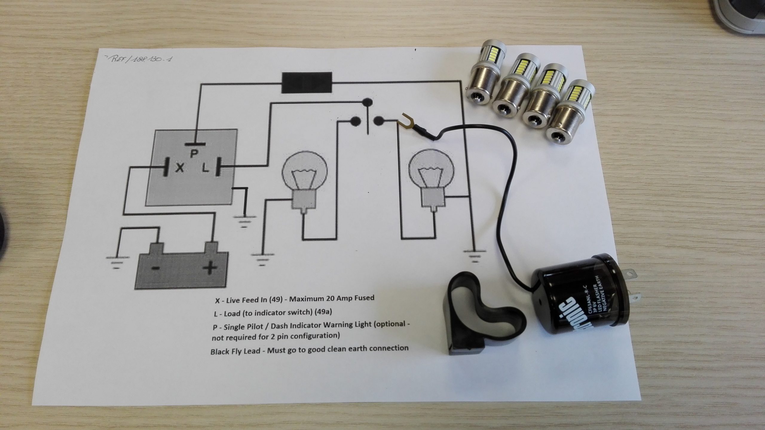 How to Wire Up 6 Volt Flasher Lamps Satz Von 4 Led Blinkerbirnen EinschlieÃlich 6 Volt Blinkerrelais